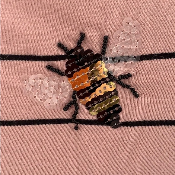 Striped shirt with bumble bee embellishment - Picture 2 of 4
